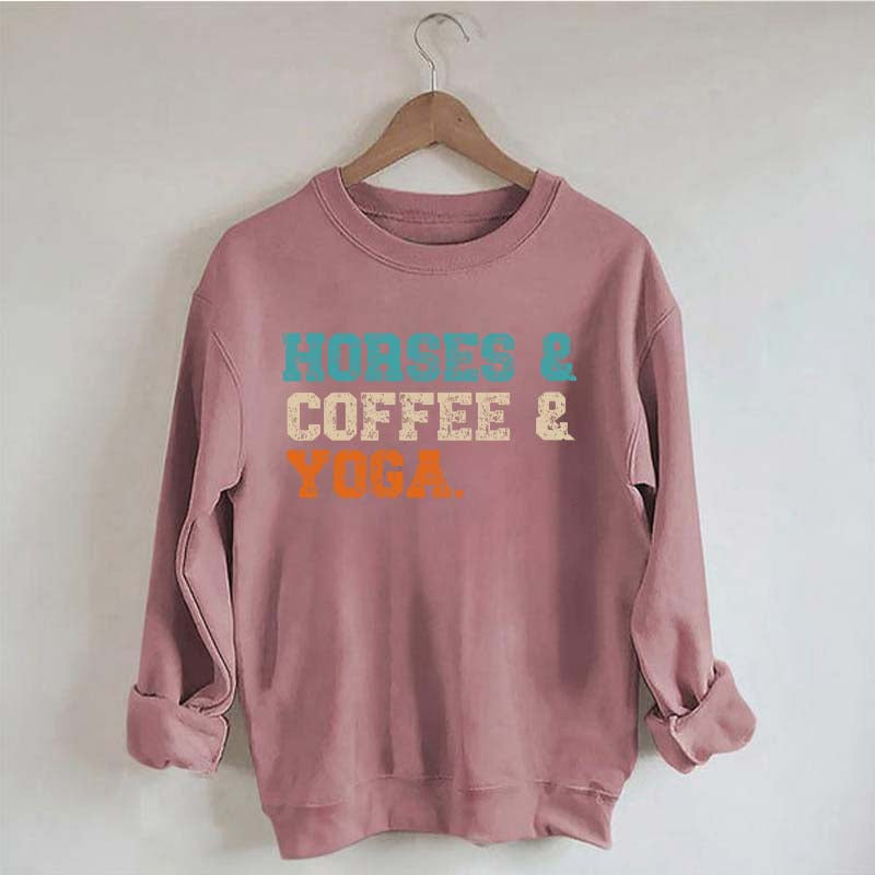 Horses Coffee Yoga Sweatshirt