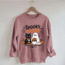 Spooky Season Coffee Cats & Creepy Vibes Sweatshirt