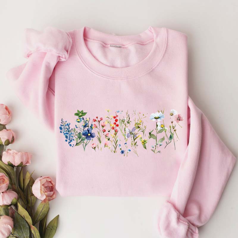 Cottagecore Spring Floral Graphic Sweatshirt