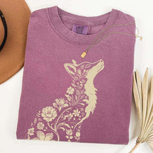 Retro Floral Fox Woodland Animal T-Shirt