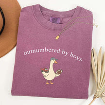 Outnumbered by Sons Mom Goose T-Shirt