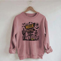Skellie Motel Funny Halloween Trendy Sweatshirt
