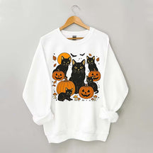 Halloween Cat And Pumpkin Sweatshirt