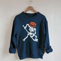 Skeleton Hockey Pumpkin Sweatshirt