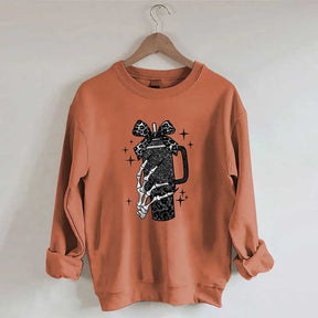 Black Coquette Bow Skeleton Sweatshirt