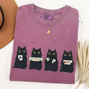 Mahjong Black Cat Game Night T-Shirt