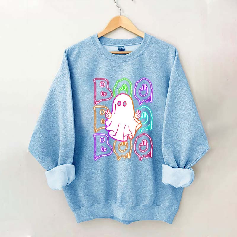 Halloween Neon Boo Sweatshirt