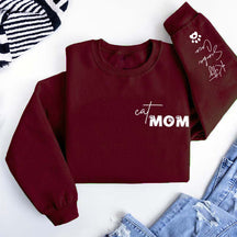 Custom Cat Mom Pet Name Sweatshirt