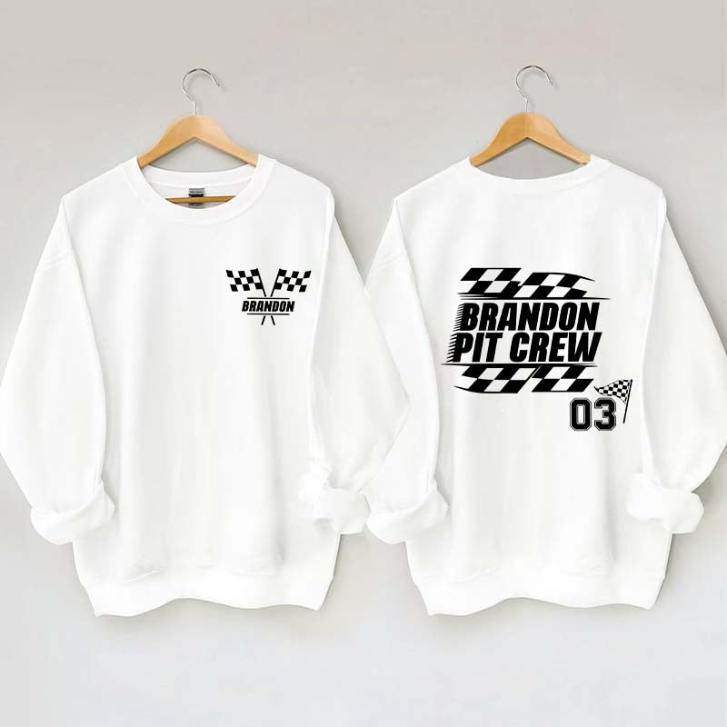 Personalized Pit Crew Racing Sweatshirt