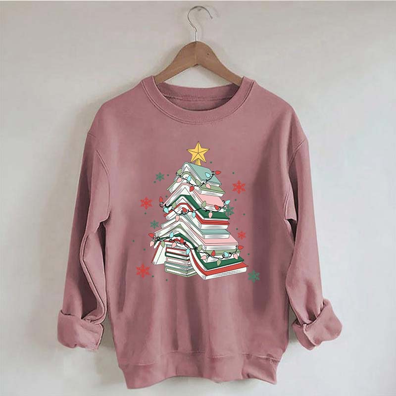 Book Lover Holiday Bookworm Christmas Sweatshirt