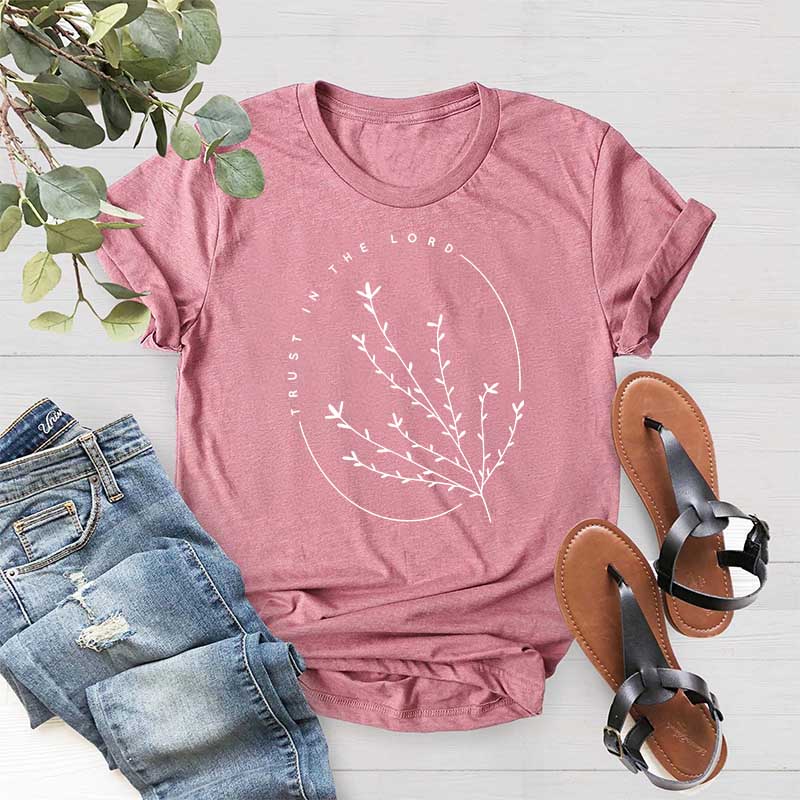 Trust In The Lord Floral Religous T-Shirt