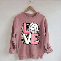 Leopard Print Love Volleyball Sweatshirt