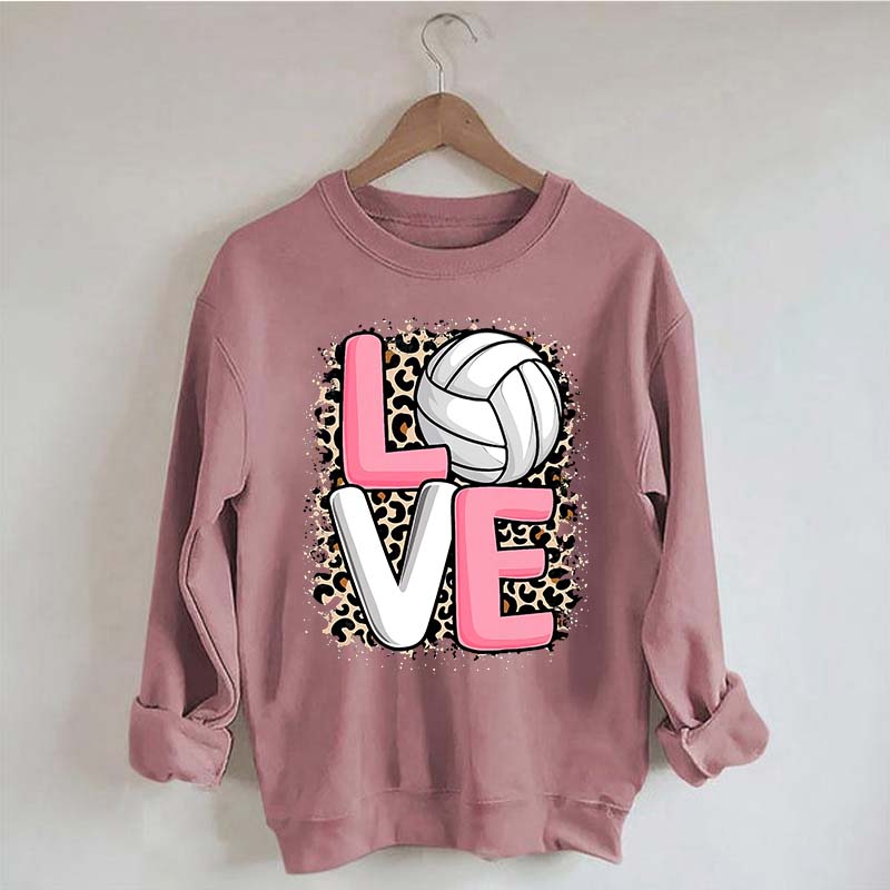 Leopard Print Love Volleyball Sweatshirt
