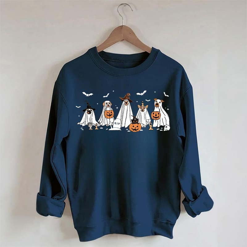 Cute Ghost Dogs Halloween Sweatshirt