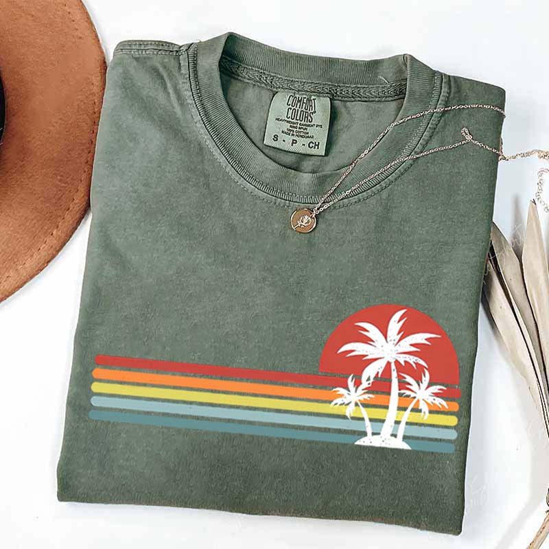 Retro Tropical Island Palm Tree T-Shirt