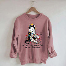 Christmas Cat Lights Sweatshirt