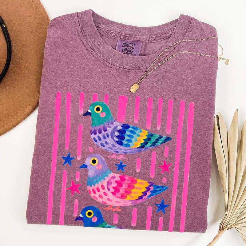 Colorful Pigeon Cute Bird T-Shirt
