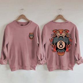 Lucky Leopard Traditional Tattoo T 8 Ball Sweatshirt