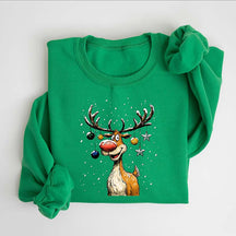 Christmas Reindeer Festive Holiday Funny Deer Sweatshirt