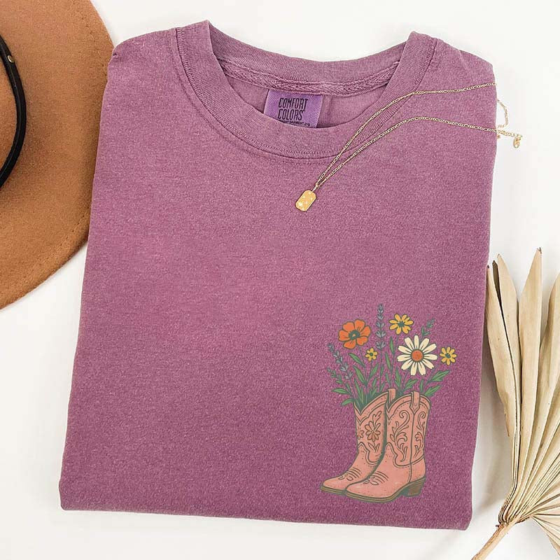 Cowgirl Boots Wildflowers T-Shirt