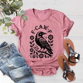 Black Gothic Crow Trendy Bird T-Shirt