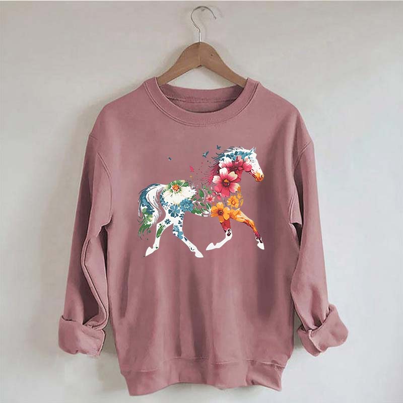 Floral Horse Wildflower Sweatshirt
