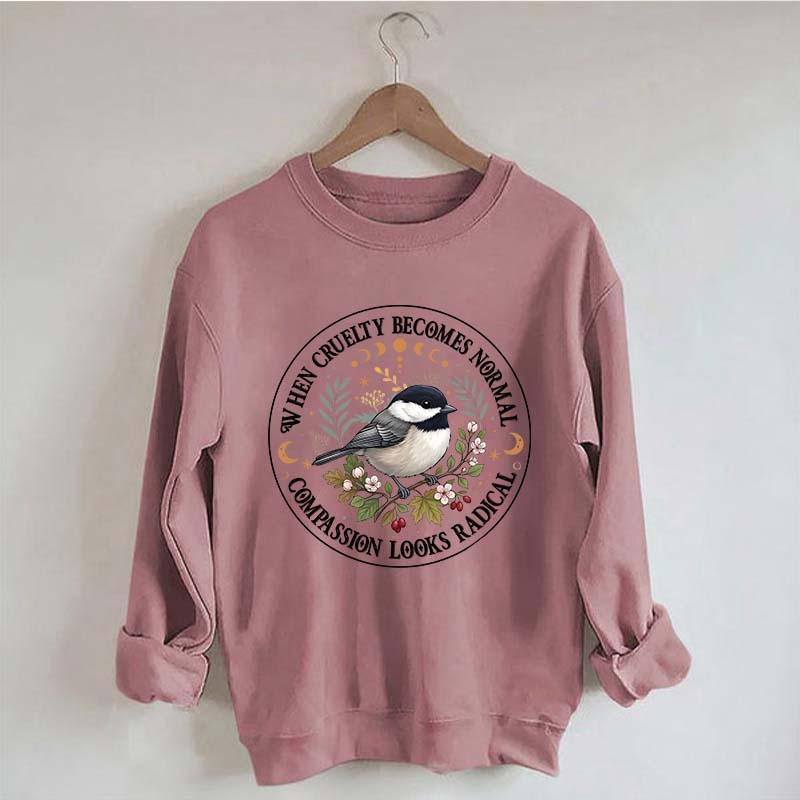 Radical Compassion Floral Bird Sweatshirt