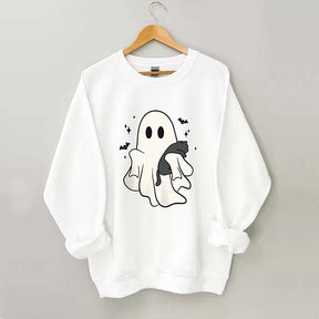 Cute Ghost Black Cats Halloween Sweatshirt