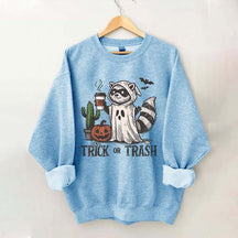 Trick Or Trash Raccoon Halloween Sweatshirt