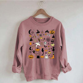 Halloween Doodles Little Things Witch Pumpkin Sweatshirt