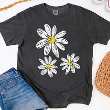 Boho Floral Comfort Colors Daisy T-Shirt
