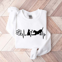 Dog And Cat Heartbeat Sweatshirt