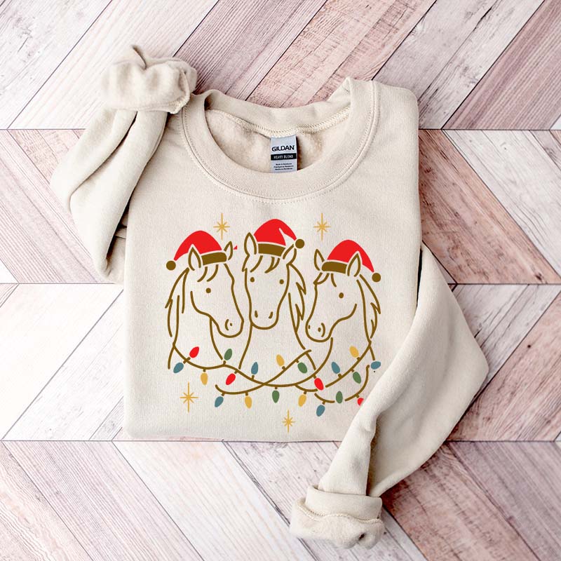 Horse Christmas Holiday Horse Sweatshirt
