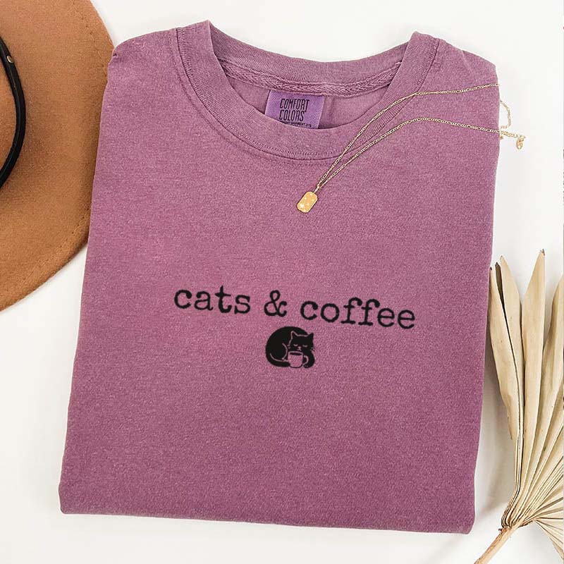 Comfort Colors Cats Coffee T-Shirt