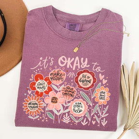 It's Okay Floral Mental Health T-Shirt