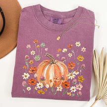 Autumn Floral Wildflower Pumpkin Season T-Shirt