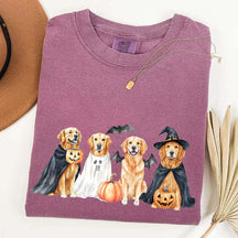 Halloween Golden Retriever Bat T-Shirt