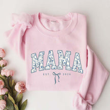Custom Mama Retro Blue Toile Floral Sweatshirt