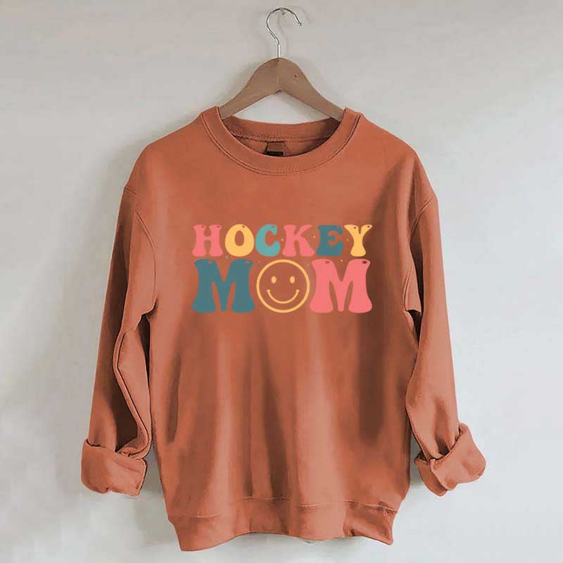 Hockey Mom Smiley Face Sweatshirt