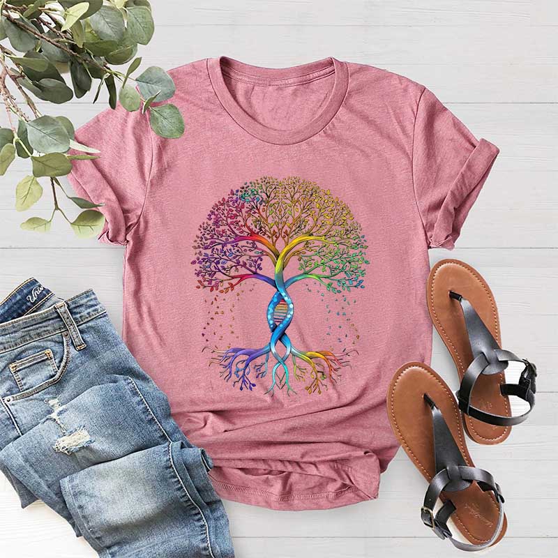 Pride Tree of Life Rainbow DNA T-Shirt