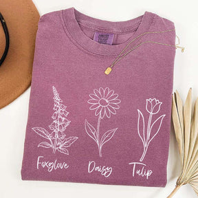 FDT Floral Foxglove Daisy Tulip T-Shirt
