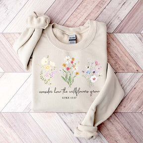 Wildflower Bible Verse Comfort Colors Sweatshirt