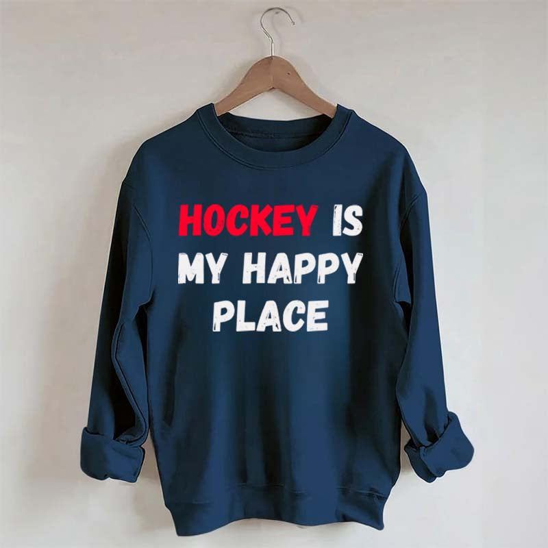 Hockey Is My Happy Place Sweatshirt