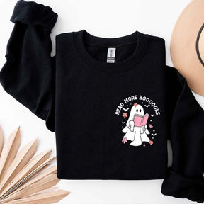 Ghost Reading Books Bookish Halloween Sweatshirt