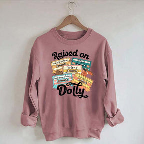 Raised On Dolly Retro Cassette Music Sweatshirt