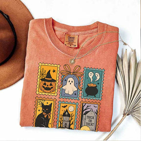Halloween Cute Ghost Pumpkin Cat T-Shirt