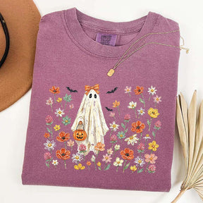 Coquette Floral Ghost Wildflowers Cute T-Shirt