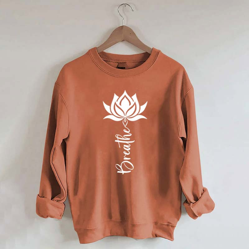 Trendy Yoga Flower Lotus Breathe Sweatshirt