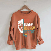 Eat Sleep Hcokey Repeat Team Sweatshirt