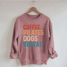 Coffee Pilates Dogs Repeat Sweatshirt
